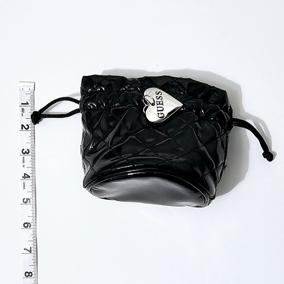GUESS PATENT LEATHER MINI BUCKET BAG - Picture 8 of 10